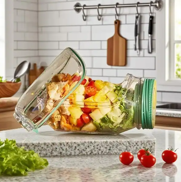 Portable Salad Jar with Dressing Container โ Leakproof Lunch Cup