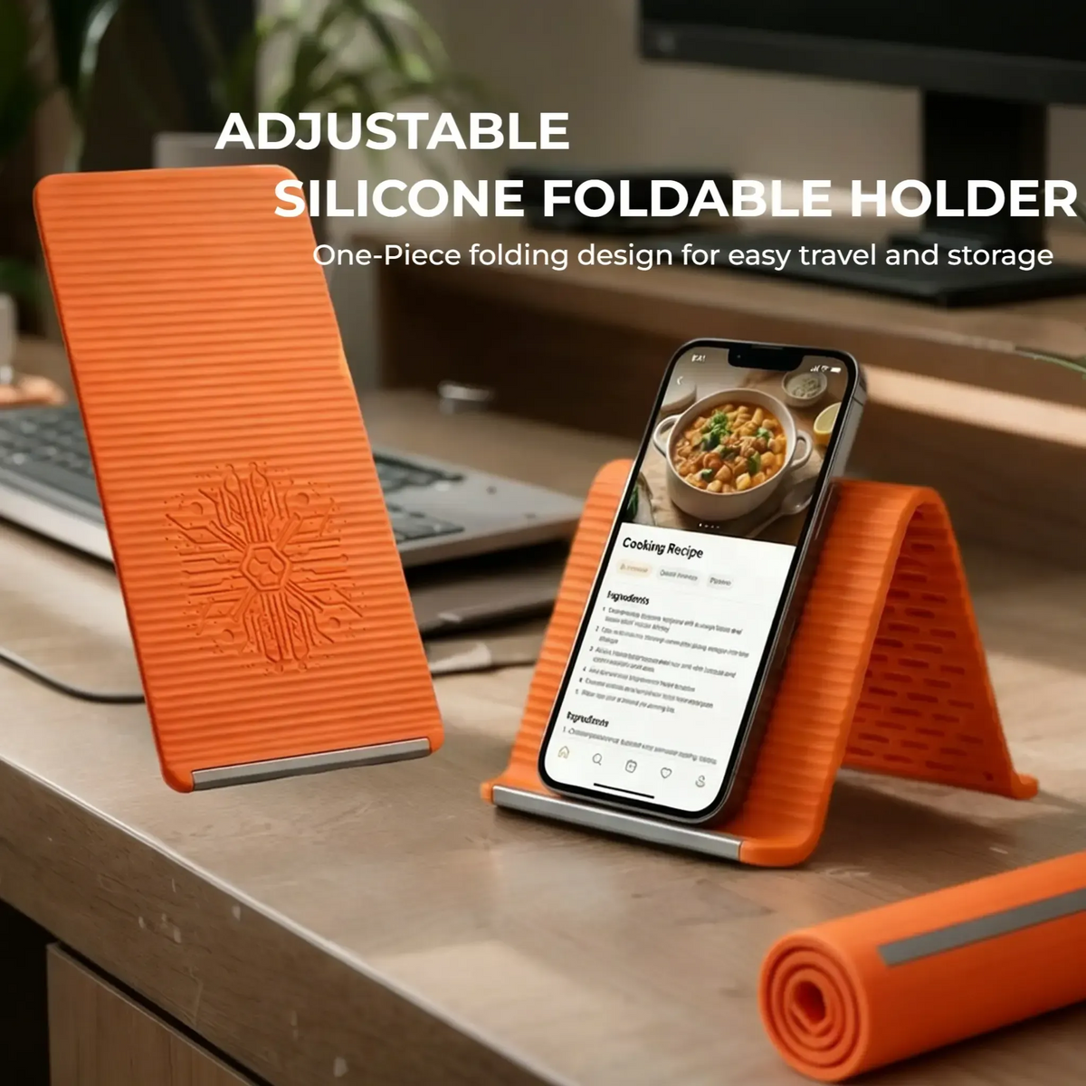 Flexible Foldable Phone Stand – Adjustable Silicone Holder for Desk & Travel