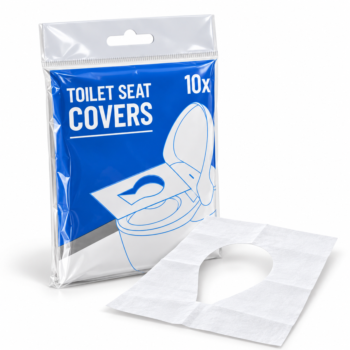Flushable Disposable Toilet Seat Covers – 10 Pack | No-Touch Hygiene
